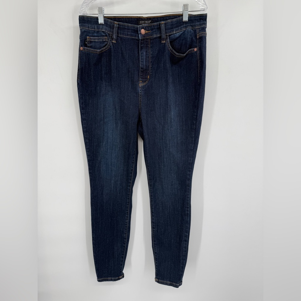 Judy‎ Blue Jeans Womens Plus Skinny Fit Dark Wash Blue Jeans JB82409DK-PL 15/32